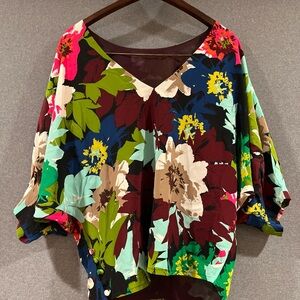 Floral V-Neck Women's Top